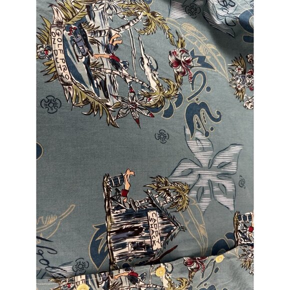 VTG Johnny Cotton Mens L Blue Button Down Shirt Caddy Shack Golf Pro USA Island - Picture 4 of 8